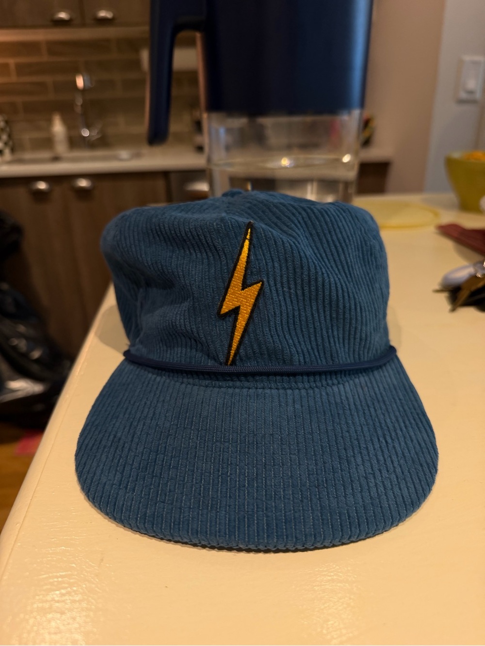 Blue Corduroy Aviator nation hat